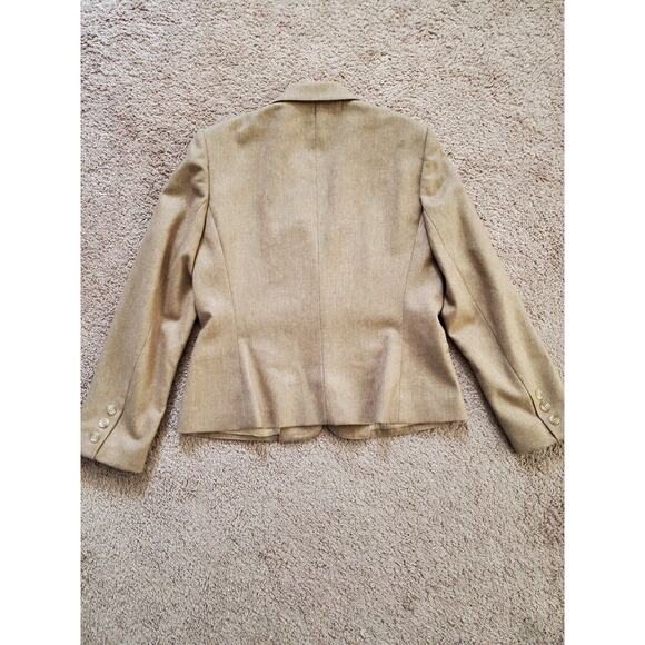 Vintage Saville 100% Wool Tan 2-Piece Belted Skirt Suit, Size 10 Petite - Picture 11 of 13